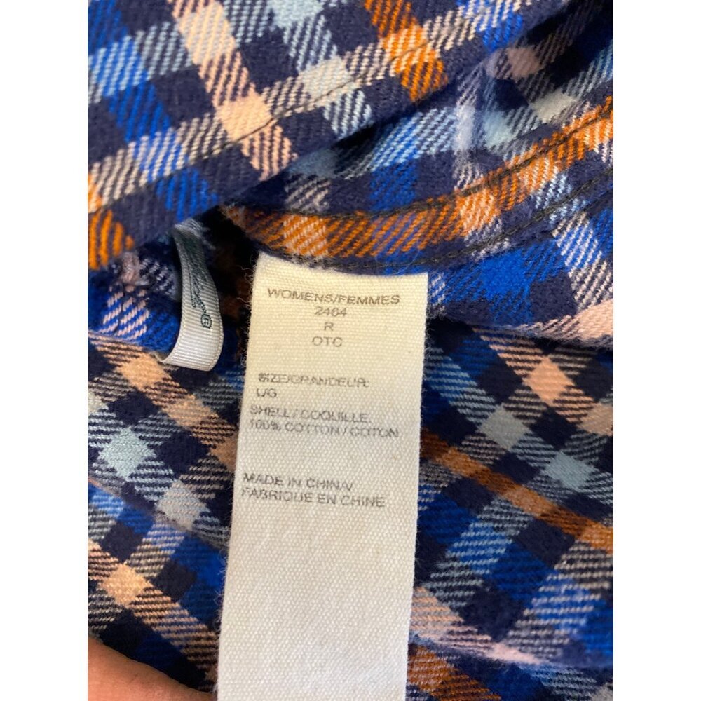 Woolrich Pemberton Plaid Flannel Shirt L/S Blue Orange Size L - Picture 6 of 9